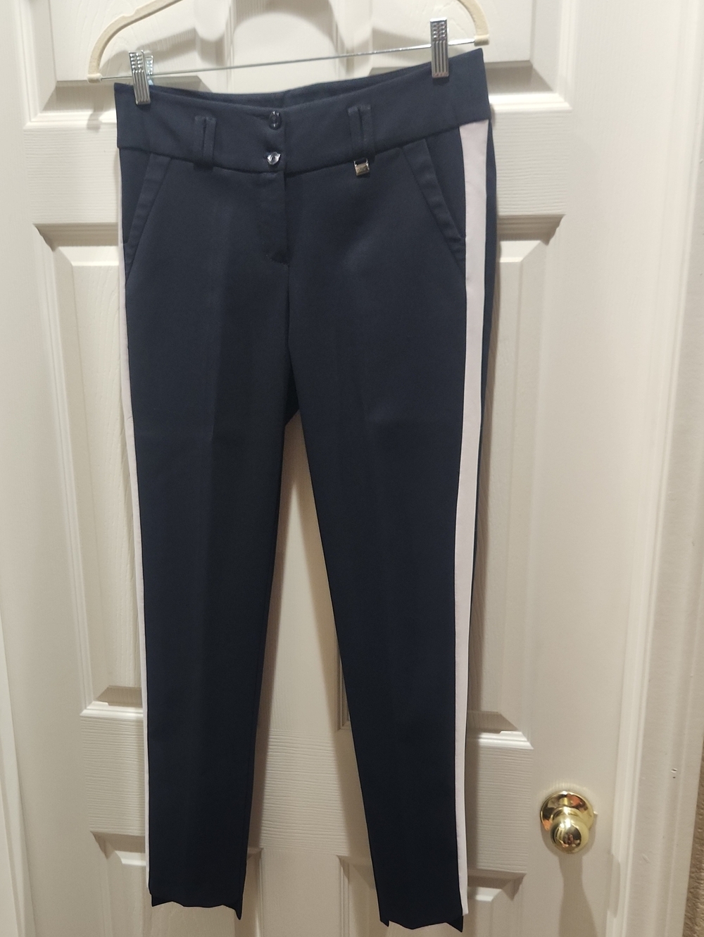 Women’s Navy Side-Stripe Trousers